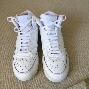 Nike White High-Top Sneakers with Subtle Black Trim